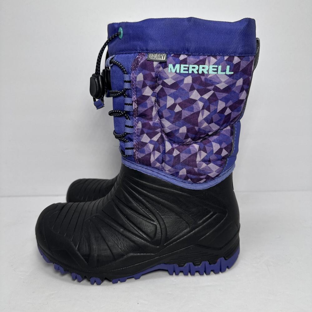Merrell - Snow Boots - Girls Size 12 - Snow Quest Waterproof Purple Mosaic -40 F - Picture 6 of 11